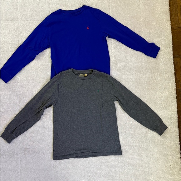 Ralph Lauren Blue & Gray Long Sleeve Tees - Picture 2 of 8